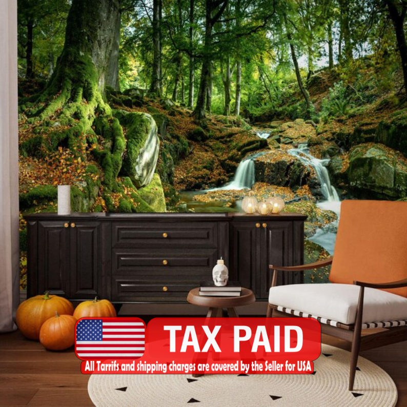 Golitha Falls River Mural, Peel and Stick Wallpaper