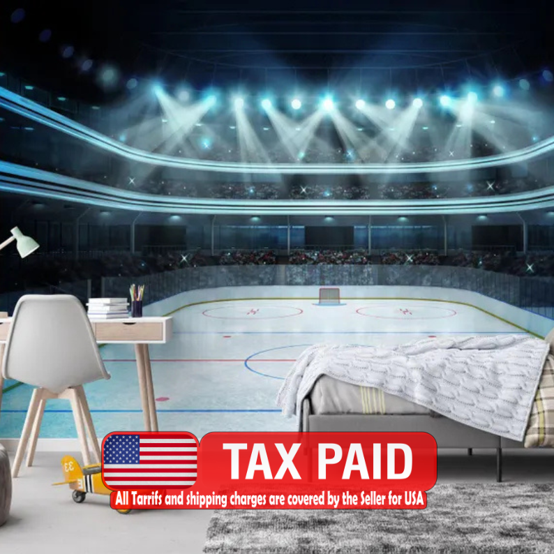 Hockey Arena Stadium Wallpaper Mural for Kids