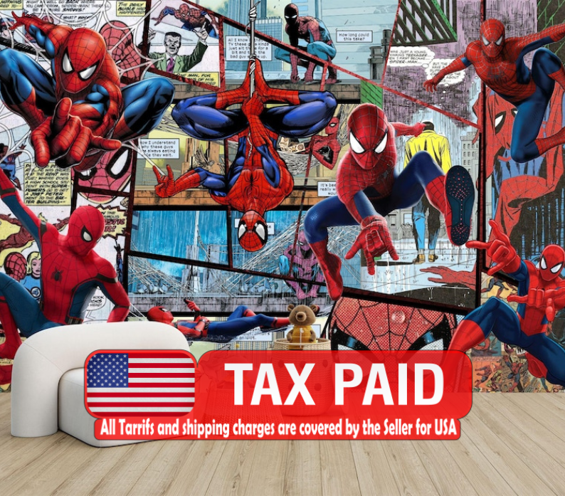 Superhero Comic Wallpaper Mural, Kids Room Decor