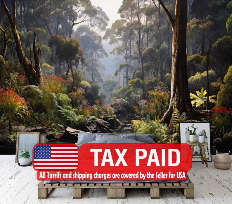 Tropical Jungle Wallpaper Mural Rainforest Plants