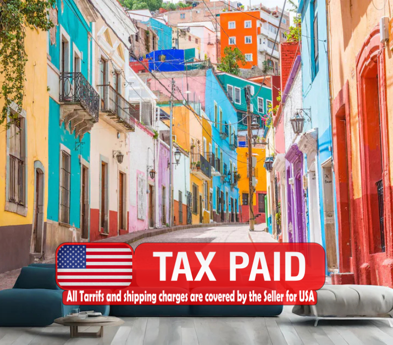 Guanajuato Mexico Alley Wallpaper Mural, Colorful Cityscape
