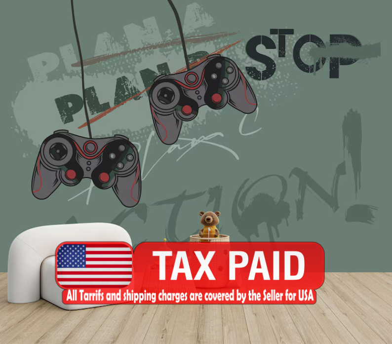 Gaming Room Wallpaper Mural, Art Print