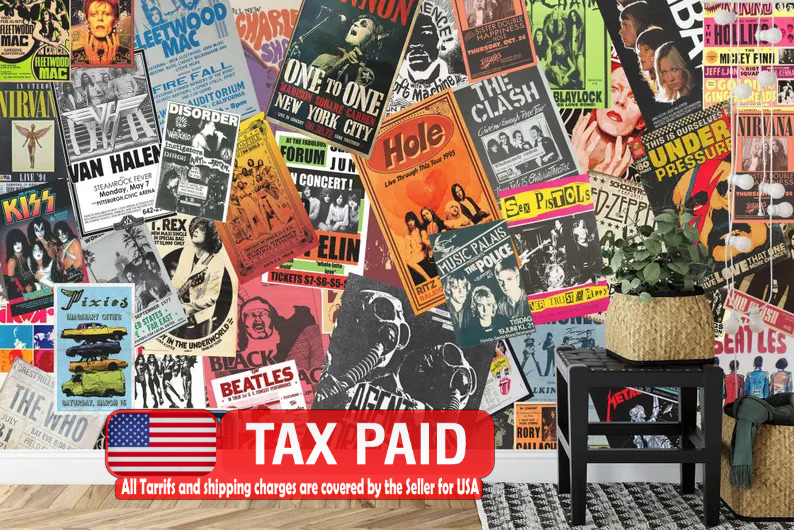 Vintage Music Poster Wallpaper Mural