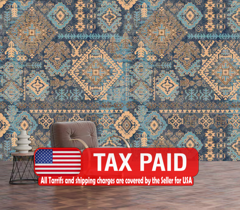 Moroccan Peel and Stick Wallpaper Mural, Ethnic Art Print
