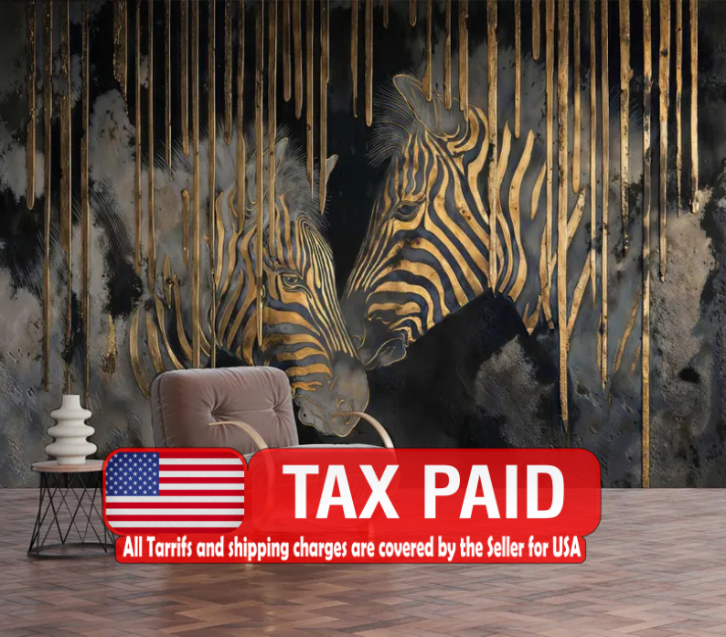 Abstract Zebra Wallpaper Mural, Modern Home Decor
