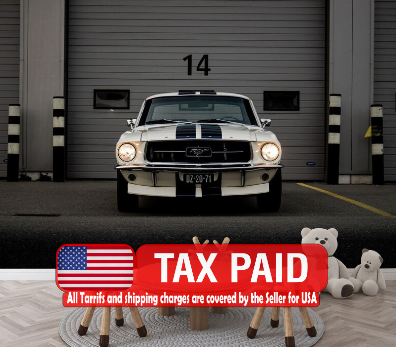 Classic Car Photography Mural, Garage Decor
