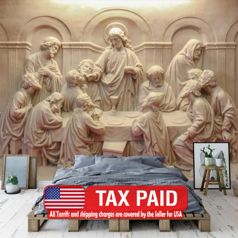 The Last Supper Sculpture Mural, Catholic Religious Wall Art