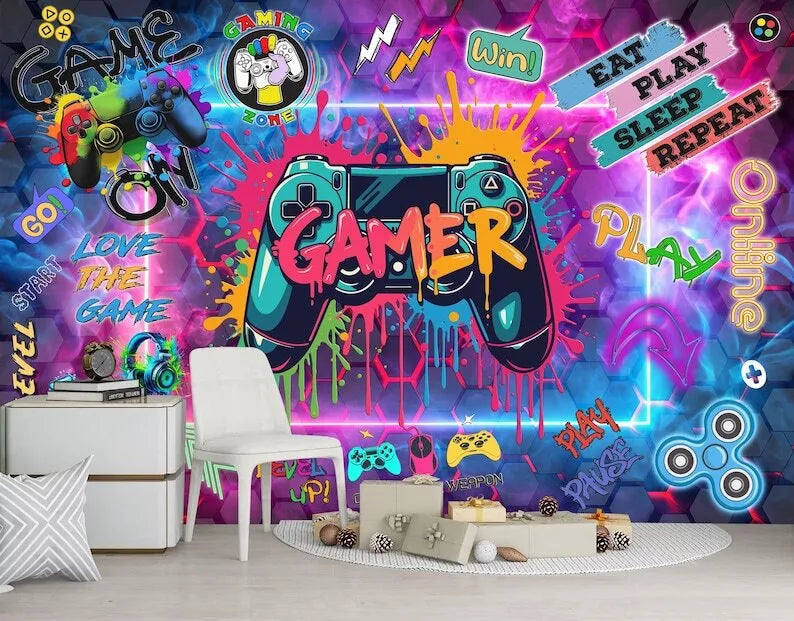 Gaming Room Game Playing Kids Room Decor