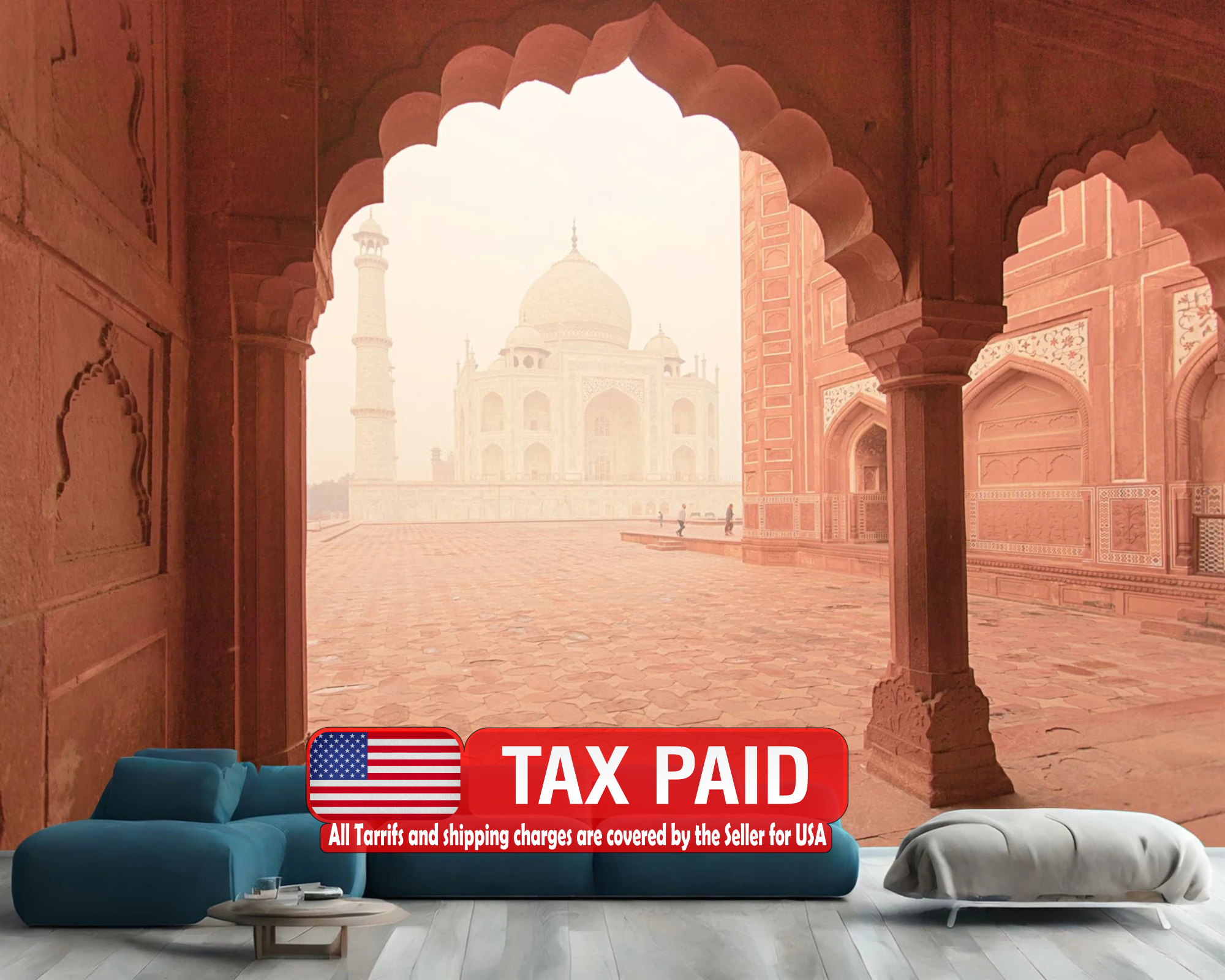 Taj Mahal Sunrise View Wallpaper Mural