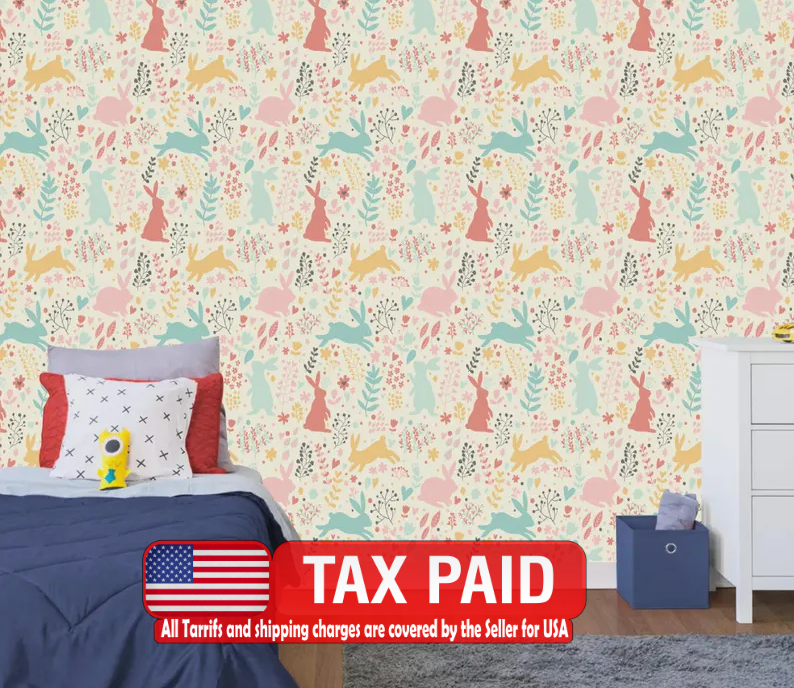 Paintbrush Studios - Easter Bunny Hop Nursery Wallpaper Mural
