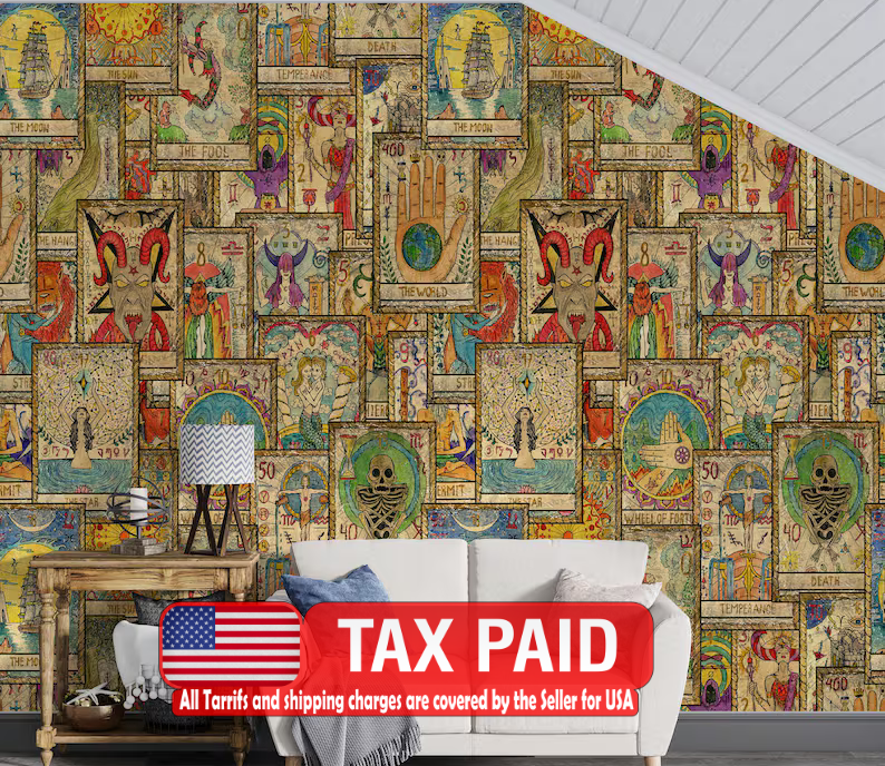 Esoteric Tarot Cards Wallpaper Mural Wall Decal