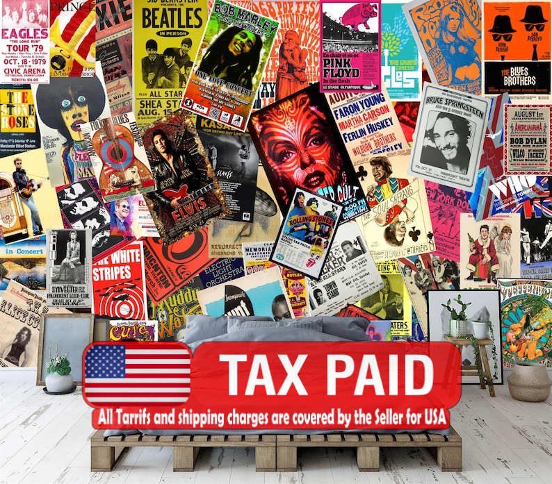 Vintage Concert Poster Wallpaper Mural