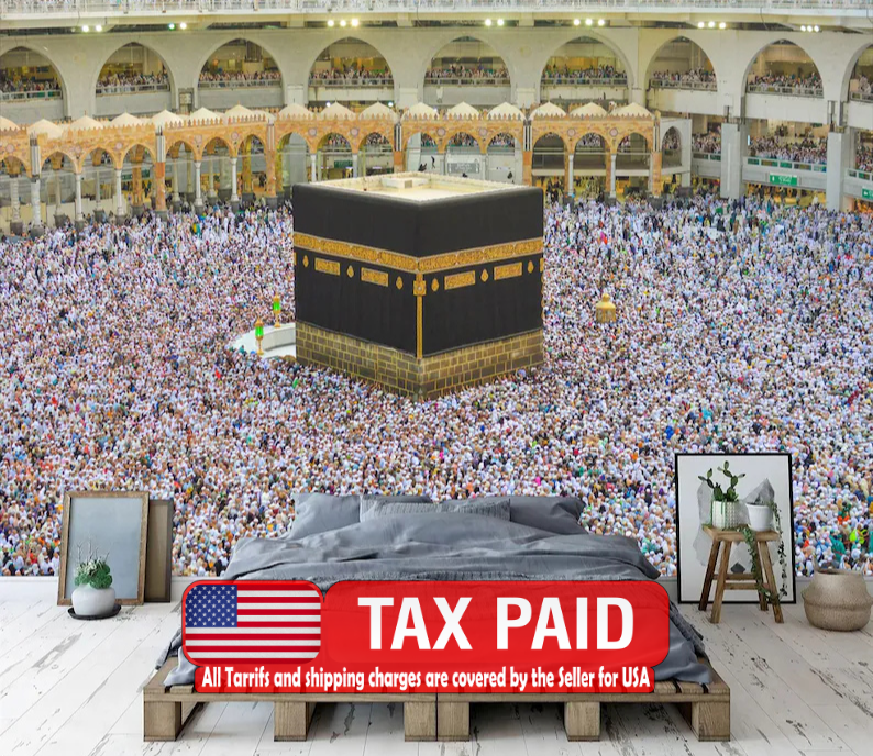 Al Kaaba Makkah Mural, Islamic Decor Art Gift