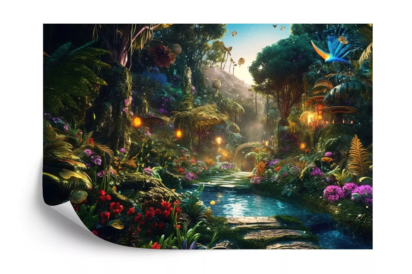 Fantasy Forest Glowing Trees Flowers