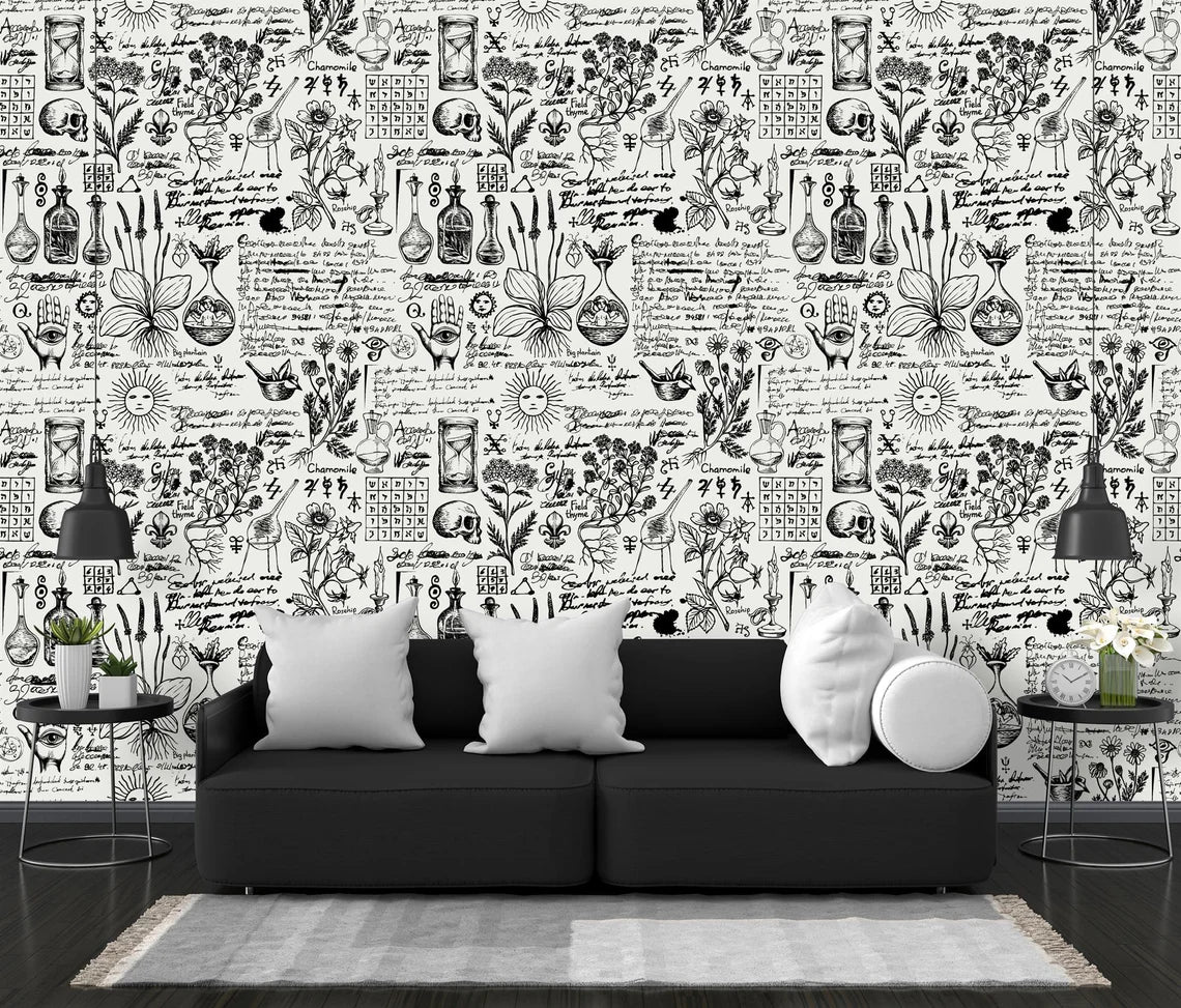 Occult alchemy artwork with vintage aesthetic and esoteric symbolism