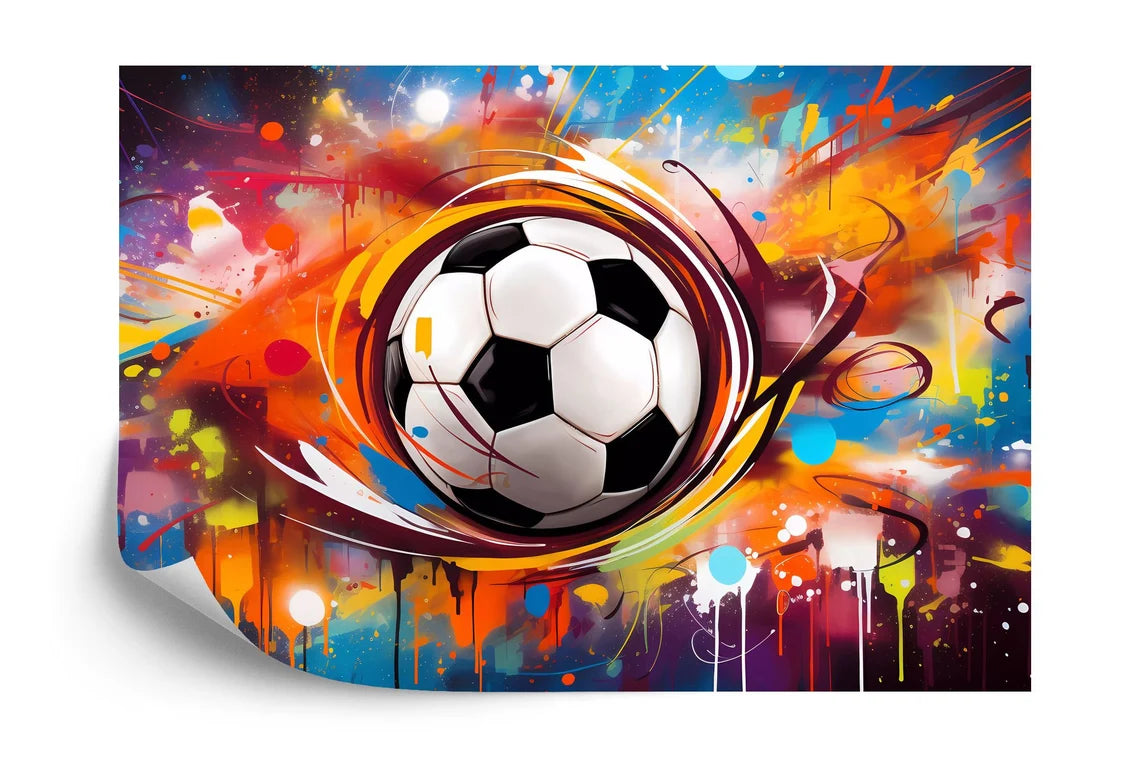 Football Peel and Stick Wallpaper: Soccer Illustration