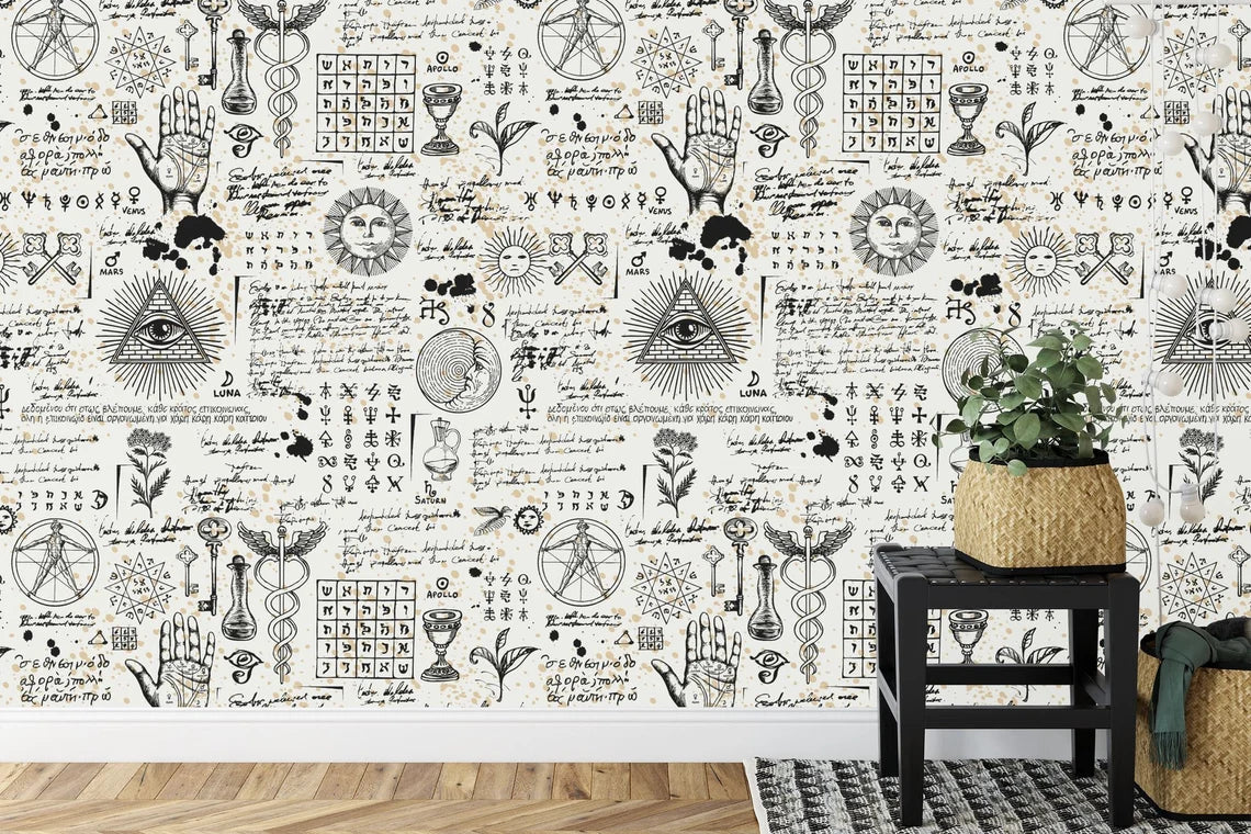Esoteric Alchemy Wallpaper Mural - Vintage Gothic