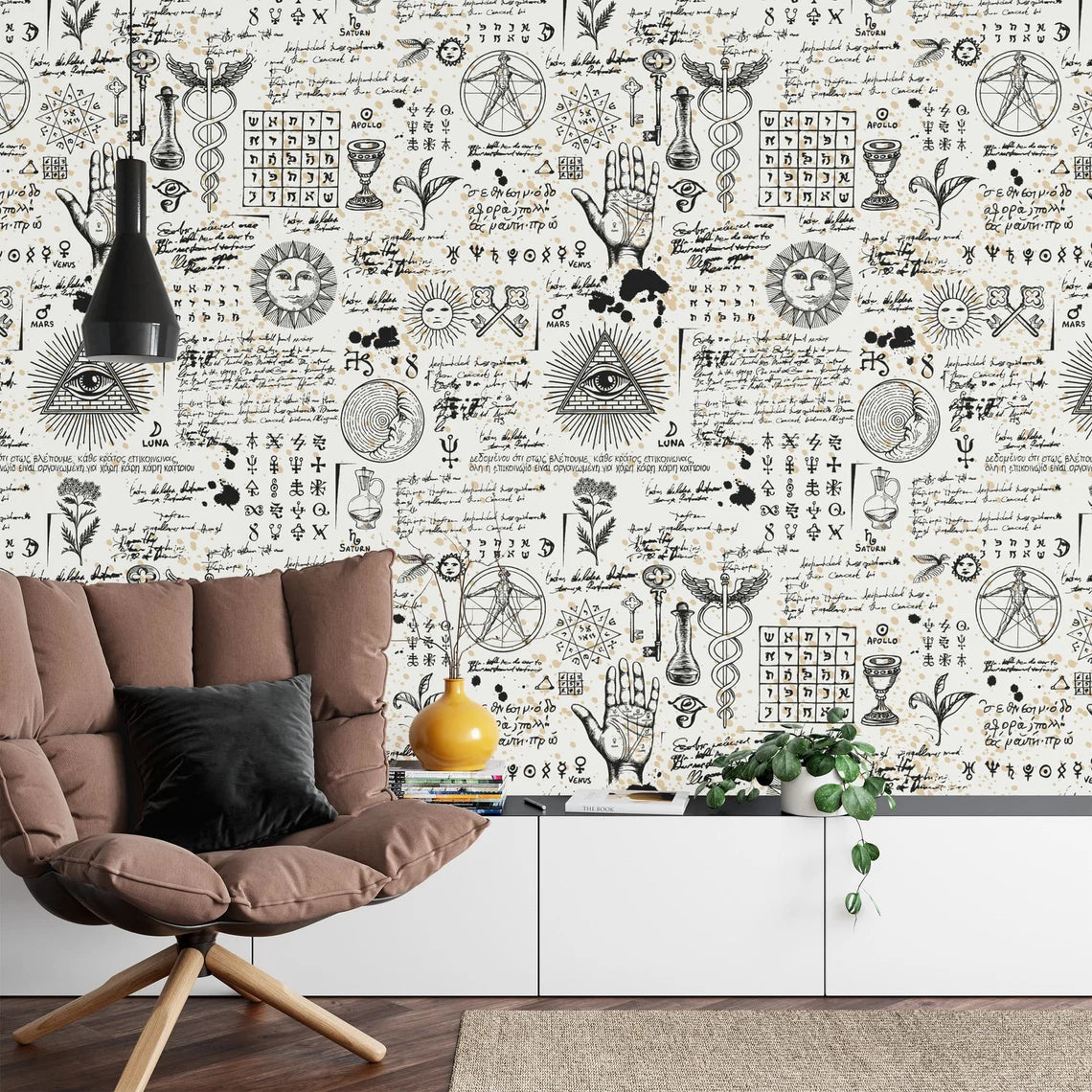 Esoteric Alchemy Wallpaper Mural - Vintage Gothic