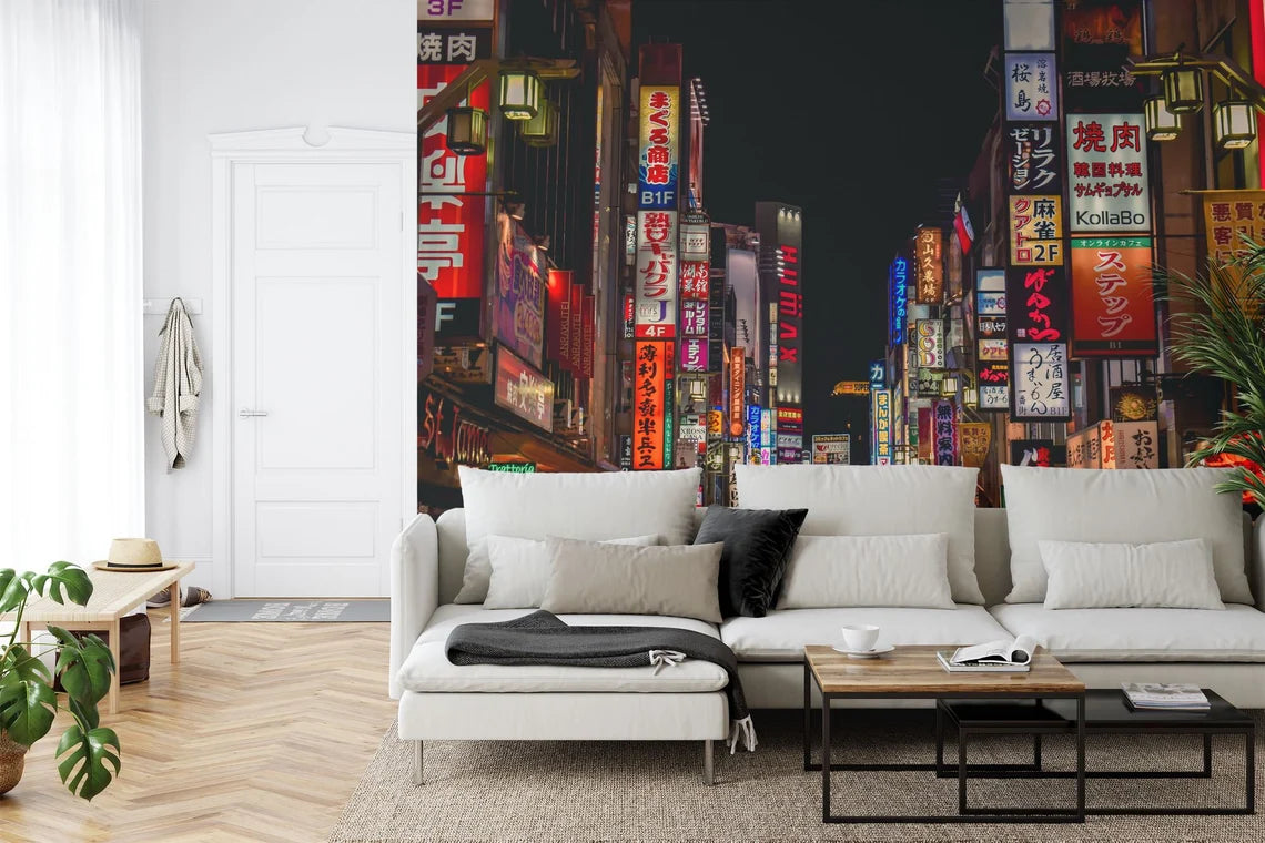 Colorful Neon Boards Kabukicho Shinjuku Tokyo Japan - Japanese street neon lights wall art