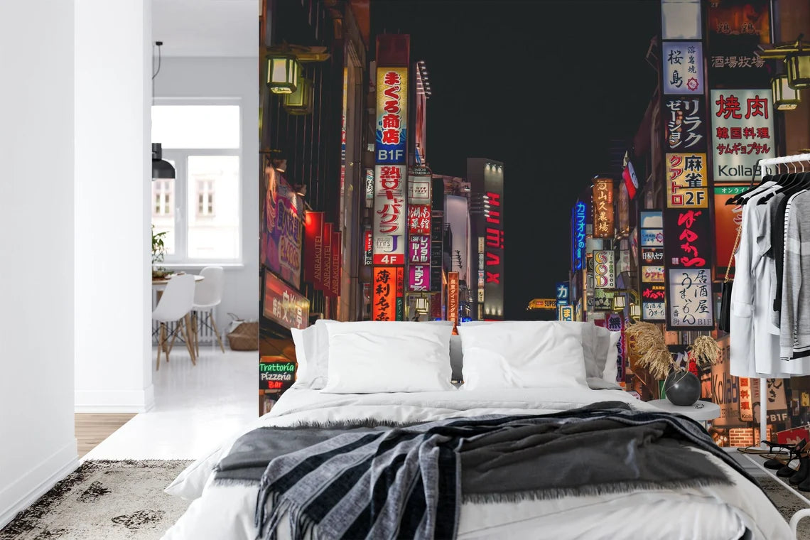 Colorful Neon Boards Kabukicho Shinjuku Tokyo Japan - Kabukicho district neon signage mural