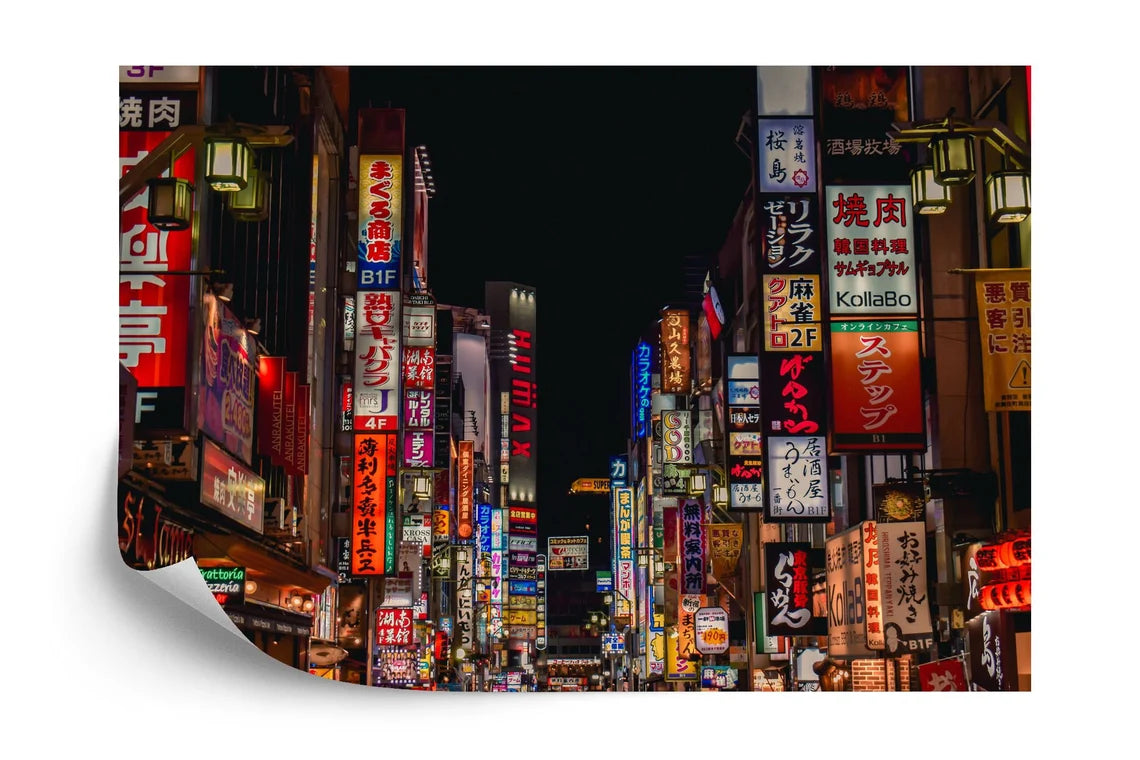 Colorful Neon Boards Kabukicho Shinjuku Tokyo Japan - Shinjuku neon lights urban wall mural