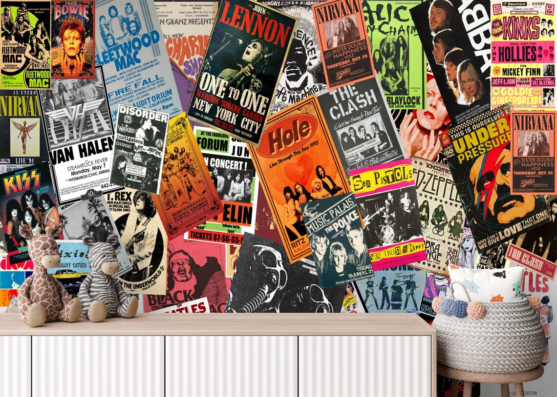 Vintage Music Poster Wallpaper Mural