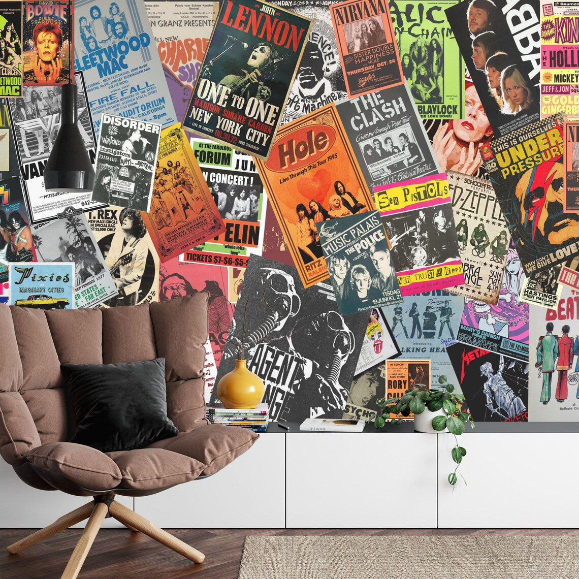 Vintage Music Poster Wallpaper Mural