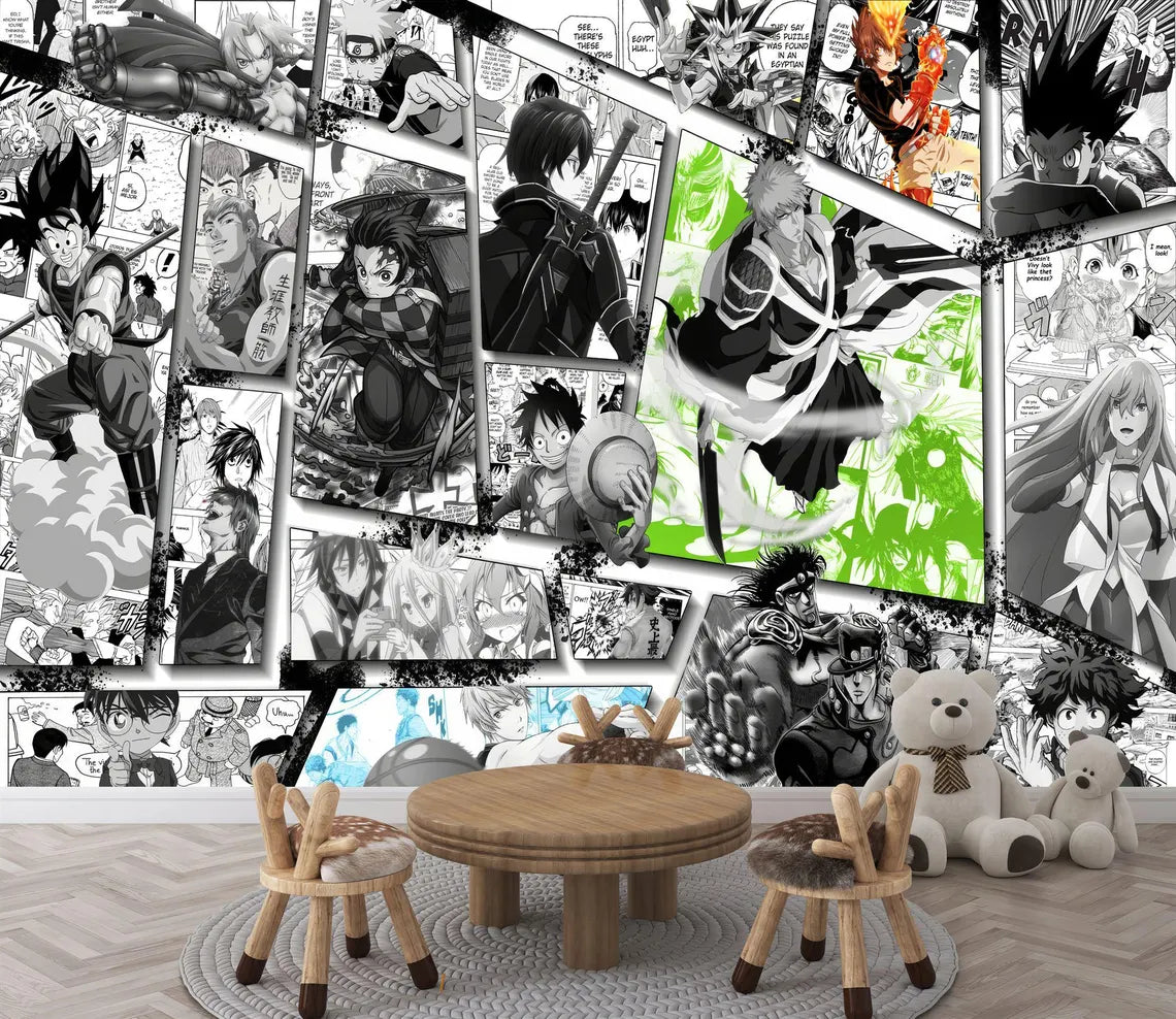 Vintage Manga Collage Wallpaper Crossover
