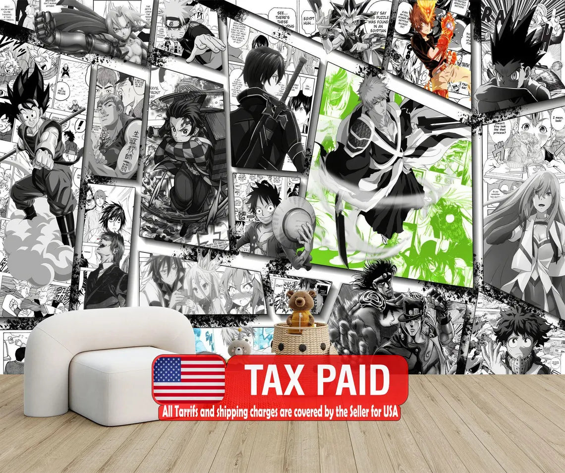 Vintage Manga Collage Wallpaper Crossover