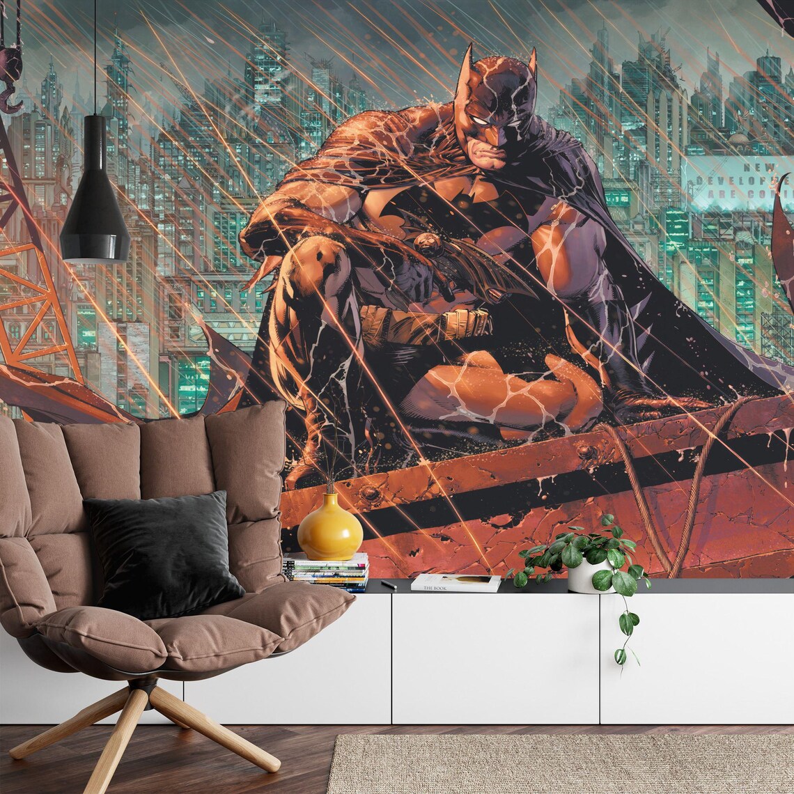 Batman and superhero wall decals for children's room decoration