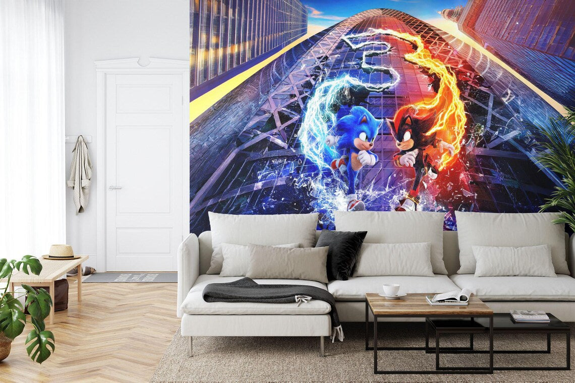 Detailed view of individual cartoon character decals with bright colors and fun expressions