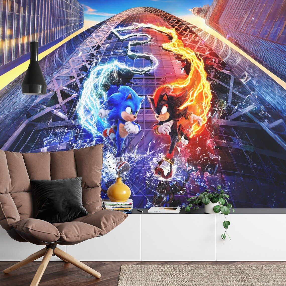 Collection of cartoon character stickers in different sizes and poses for wall decoration