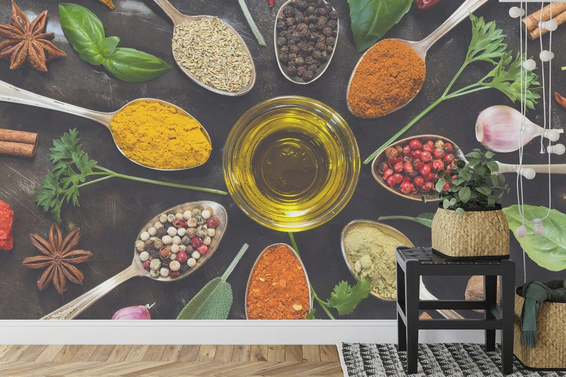 Collection of raw kitchen ingredients ready for restaurant cooking