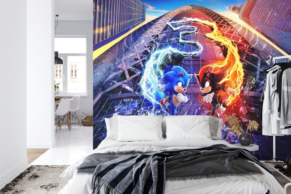 Cartoon characters wall decal set displaying various animated figures and designs