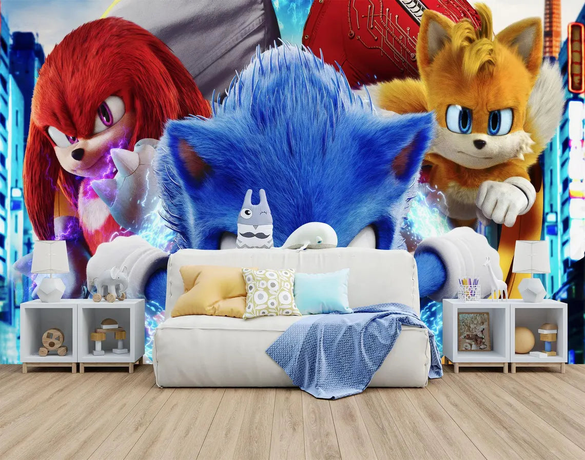 Vibrant cartoon character decals with fun animated designs for kids wall art