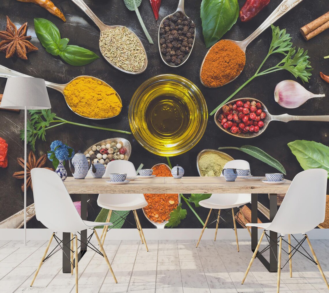 Fresh raw cooking ingredients displayed in a commercial kitchen environment