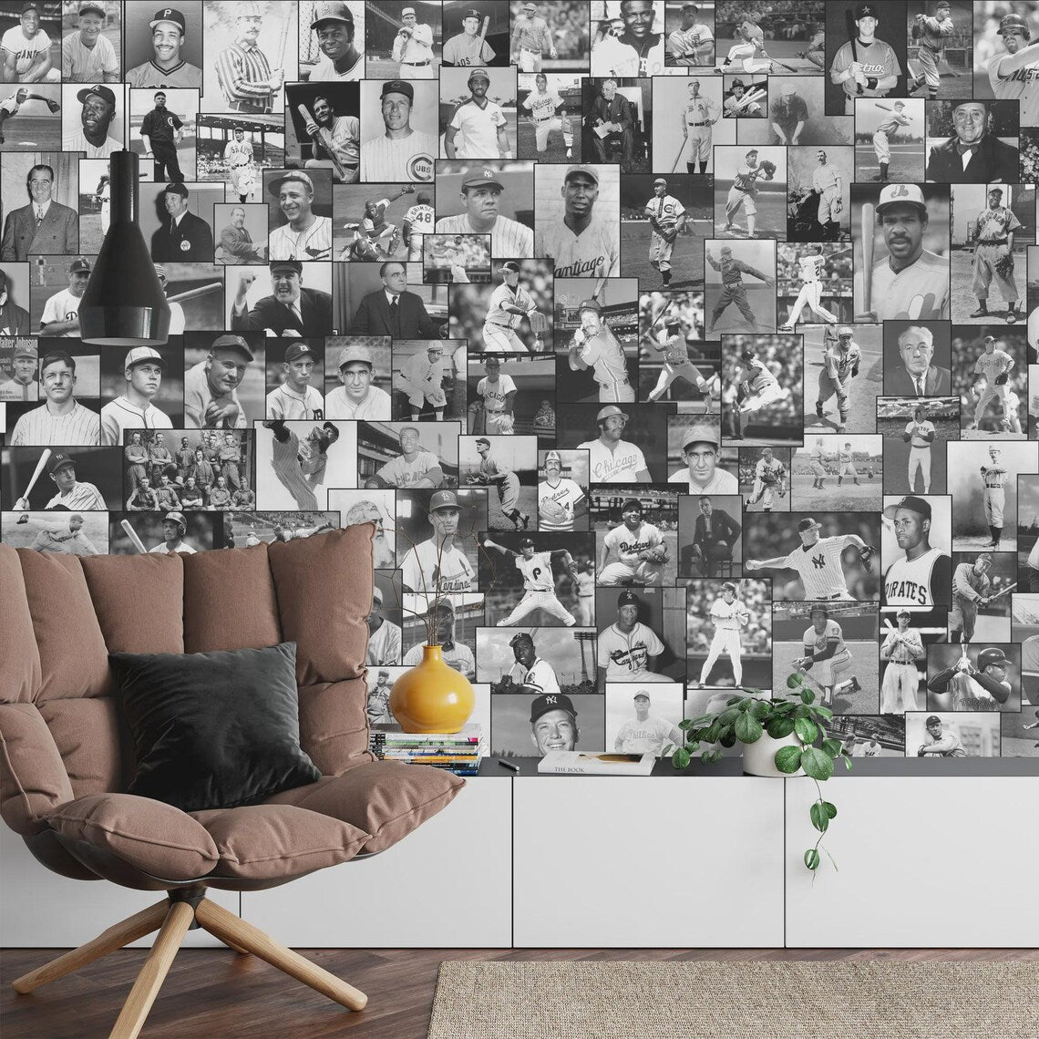 Baseball Legends Hall of Fame Wallpaper Mural, Kids Room
