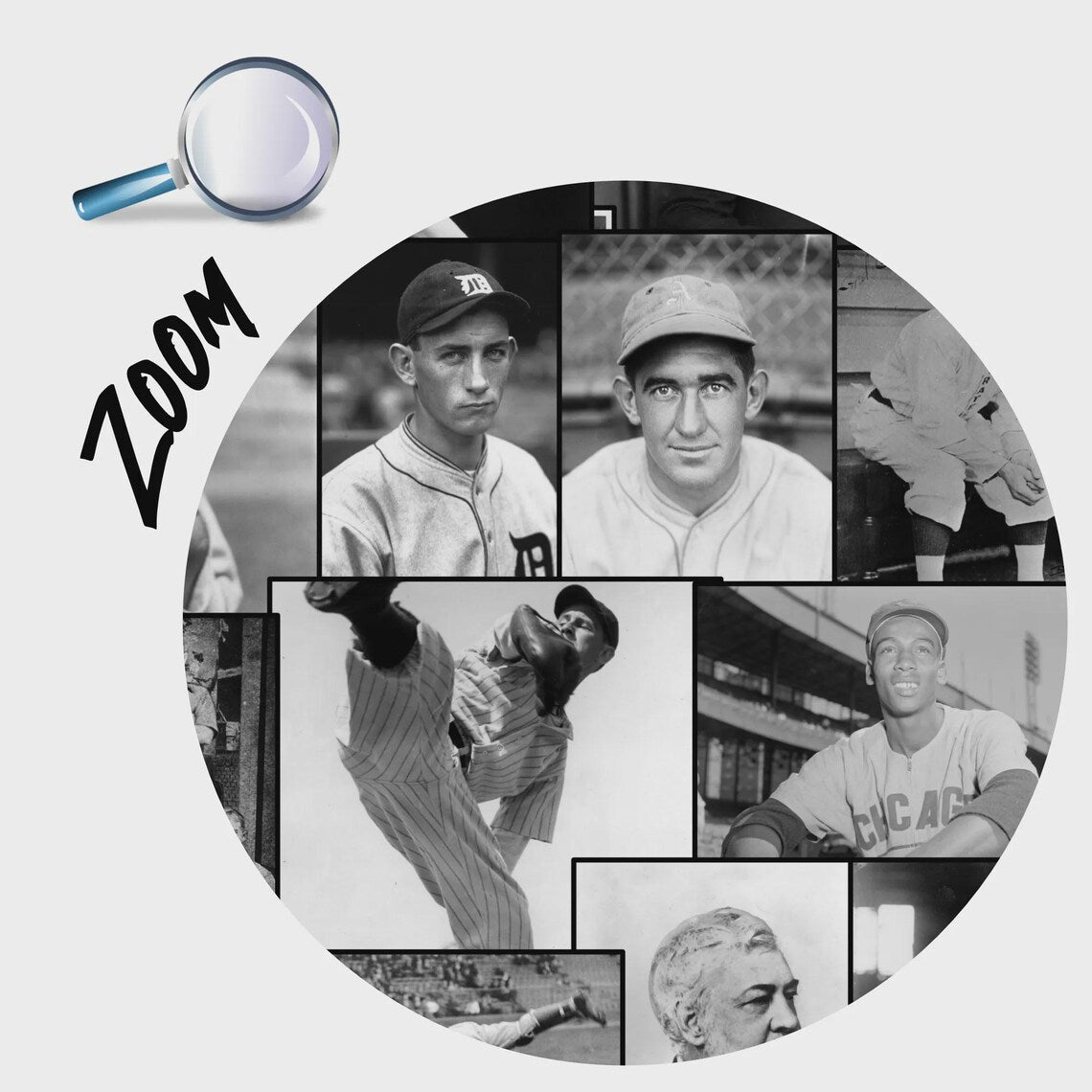 Baseball Legends Hall of Fame Wallpaper Mural, Kids Room