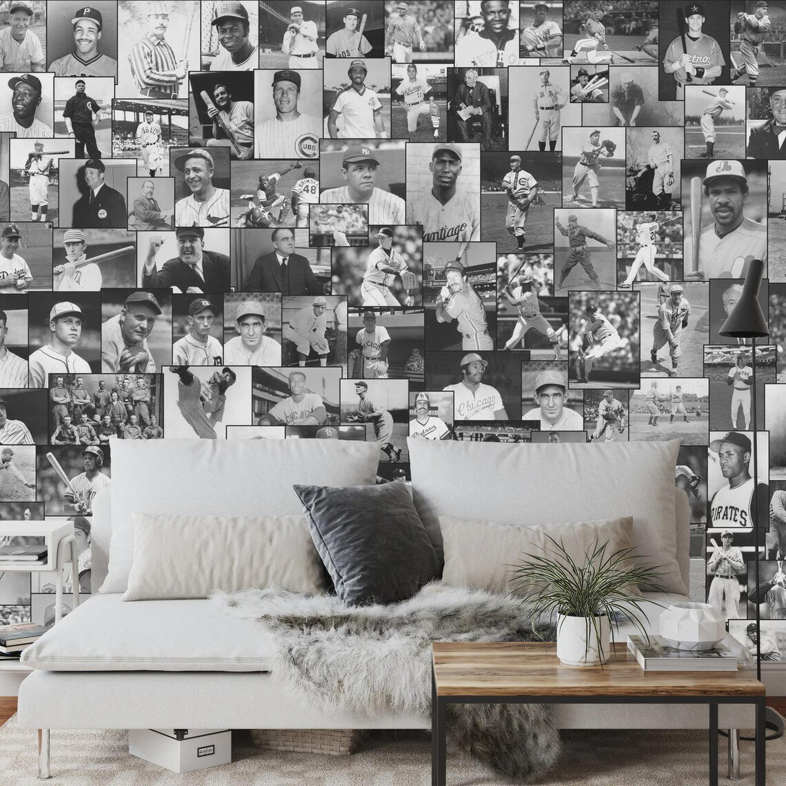 Baseball Legends Hall of Fame Wallpaper Mural, Kids Room