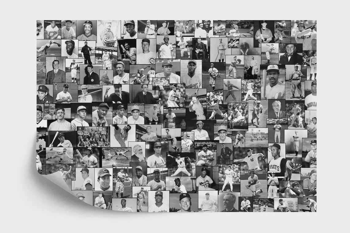 Baseball Legends Hall of Fame Wallpaper Mural, Kids Room