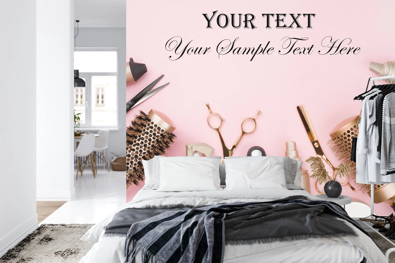 Personalized Beauty Salon Decor, Custom Name Removable