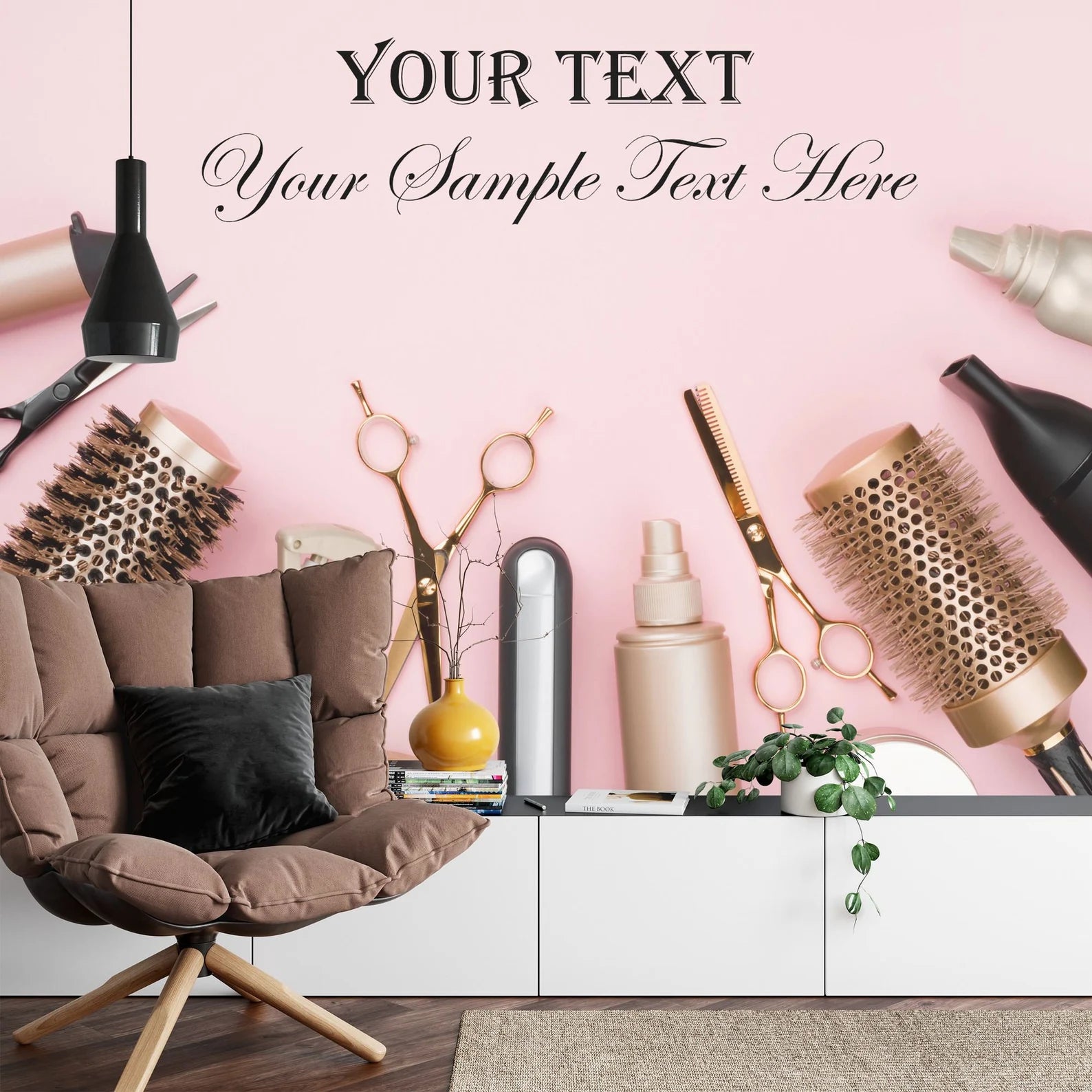 Personalized Beauty Salon Decor, Custom Name Removable