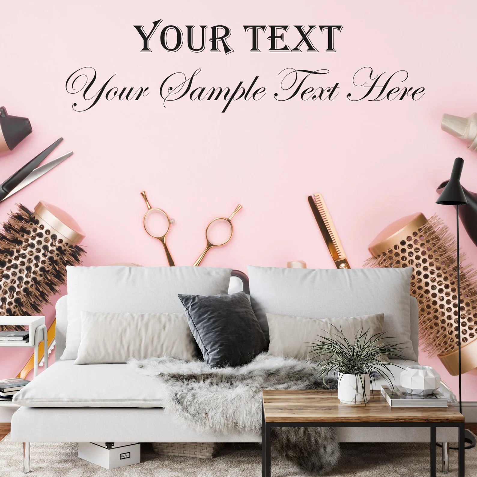 Personalized Beauty Salon Decor, Custom Name Removable