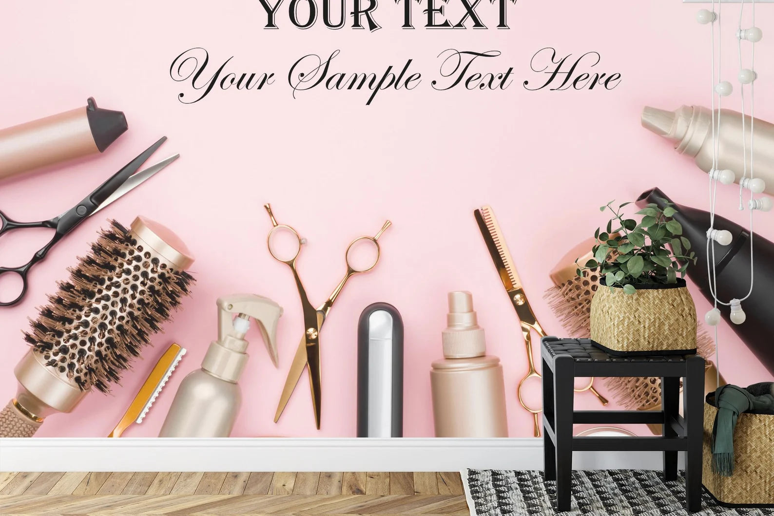 Personalized Beauty Salon Decor, Custom Name Removable