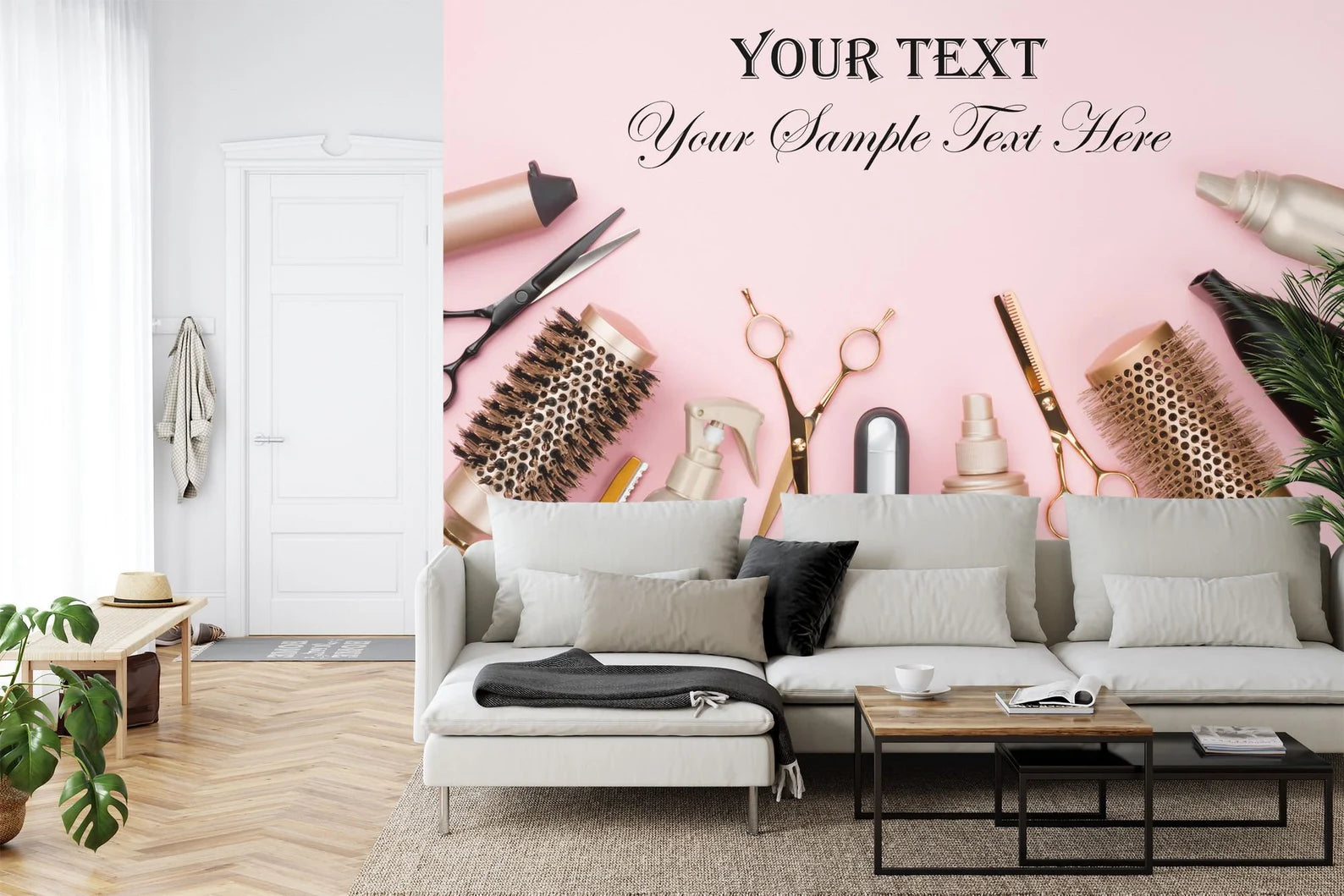 Personalized Beauty Salon Decor, Custom Name Removable
