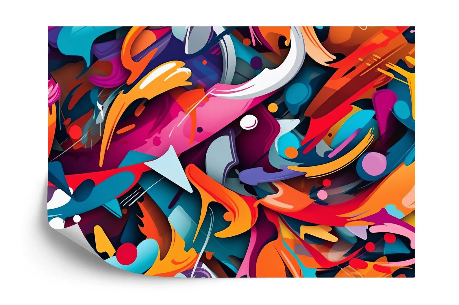 Colorful Graffiti Wallpaper Mural Abstract Paint Splatter