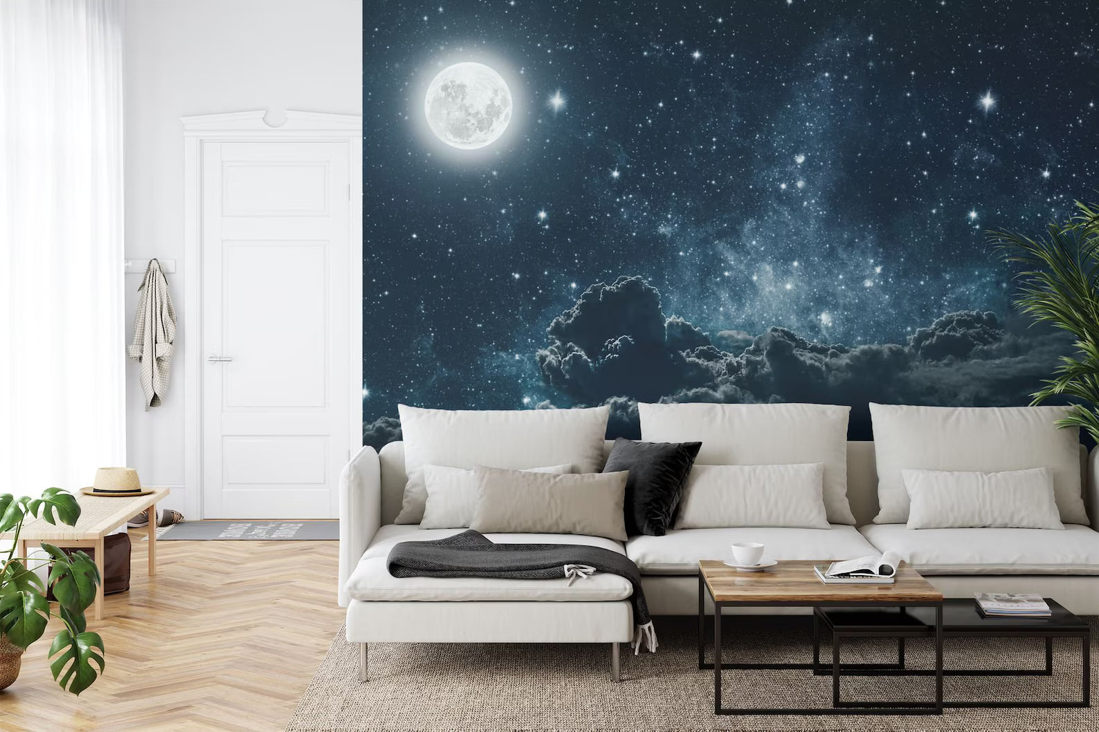 Night Sky Stars Wall Mural Modern Art