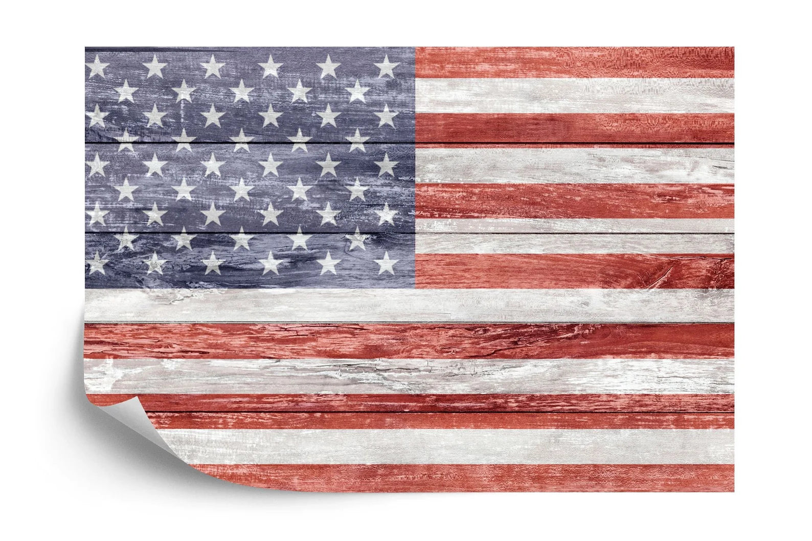 Wallpaper, Vintage American Flag Wood Wall Decal Art Print