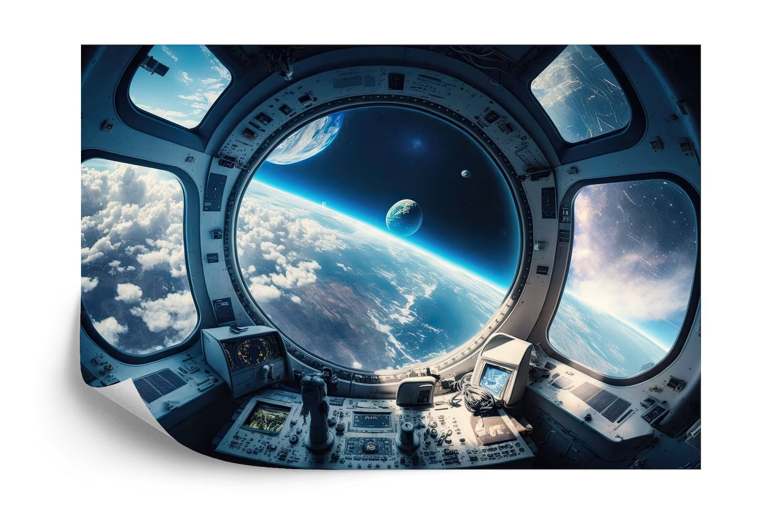 Wallpaper, 3D Spaceship Window Earth View