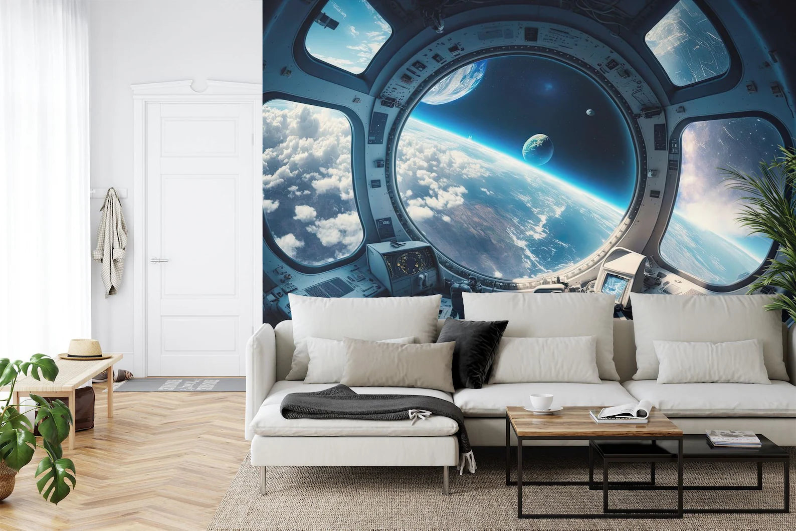 Wallpaper, 3D Spaceship Window Earth View